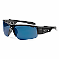 Ergodyne Skullerz® Safety Glasses, Dagr, Black Frame, Blue Mirror Lens