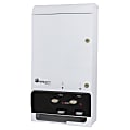 Hospeco EvoGen EV-1 Metal Dual Pad/Tampon Dispenser, 9-1/8"H x 16-7/16"W, White 1 thumbnail image