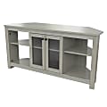 Inval® Corner TV Stand With Glass Doors For 60" TVs, 24-1/4"H x 49-1/8"W x 16-1/8"D, Smoked Oak 1 thumbnail image