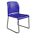 Flash Furniture HERCULES Series Full-Back Contoured Stacking Chair With Sled Base, Blue 1 thumbnail image