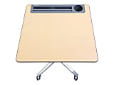 Ergotron - Sit/standing desk - mobile - rectangular with contoured corners - gray, maple