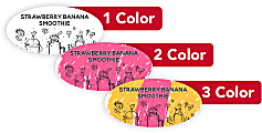 1, 2 Or 3 Color Custom Printed Labels And Stickers, Oval, 1-1/4" x 2-1/2", Box Of 250 1 thumbnail image