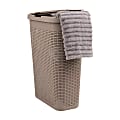 Mind Reader 40L Slim Laundry Hamper Clothes Basket with Lid, 23-1/2"H x 10-52/5"W x 18"D, Tan 1 thumbnail image