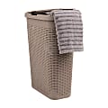 Mind Reader 40L Slim Laundry Hamper Clothes Basket With Lid, 23-1/2"H x 10-2/5"W x 18"D, Tan