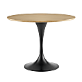 Eurostyle Astrid Round Dining Table, 28-1/2"H x 39-1/2"W x 39-1/2"D, Oak/Matte Black