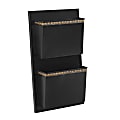Linon Home Décor Products Rio 2-Slot Dots Home Office Wall Mailbox, 23-1/2"W x 14-1/2" x 4-3/4"D, Black/Gold 1 thumbnail image