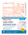 Office Depot® Brand 4-Part 1099-MISC Laser Form And Software Sets, 2014, 8 1/2" x 11", Pack Of 25