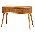 Baxton Studio Mid-Century Modern 2-Drawer Console Table, 31-1/2"H x 43-5/16"W x 16-1/16"D, Natural Brown