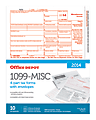 Office Depot® Brand 4-Part 1099-MISC Tax Forms With Envelopes For 2014 Tax Year, Pack Of 10