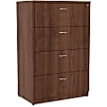 Lorell® Essentials 35-1/2"W x 22"D Lateral 4-Drawer File Cabinet, Walnut