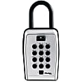 Master Lock Portable Key Safe - Push Button Lock - Weather Resistant, Scratch Resistant - for Door - Overall Size 7.2" Height x 5.3" Width x 2.2" Depth - Black, Silver - Metal, Vinyl