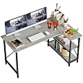 Bestier L-Shaped Corner Desk With Storage Shelf, 48"W, Light Retro Gray Oak 1 thumbnail image