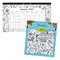 Blueline Garden Design Compact Monthly Desk Pad - Monthly - January 2019 till December 2019 - 1Month Single Page Layout - Desk Pad - White - Chipboard - Tear-off, Eyelet, Eco-friendly - 17-3/4" x 10-7/8"