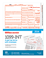Office Depot® Brand 4-Part 1099-INT Forms For 2014 Tax Year with Envelopes, Pack Of 10