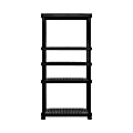 Inval 5-Level Modular Adjustable Shelf, 75"H x 17-3/4"W x 35-13/16"D, Black