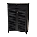Baxton Studio Coolidge Finished 5-Shelf Wood Shoe Storage Cabinet With Drawer, Dark Gray 1 thumbnail image