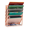 Mind Reader 5-Tier Vertical File Holder, 16”H x 4-1/4”W x 13”D, Pink 1 thumbnail image