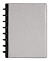 TUL™ Elements Junior-Size Custom Note-Taking System Discbound Notebook, 5 1/2" x 8 1/2", Narrow Ruled, 120 Pages (60 Sheets), Silver/Pebbled