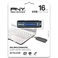 PNY 16GB Attaché 2 USB Flash Drive - 16 GB - USB 2.0 - Black, Blue - 1 Year Warranty