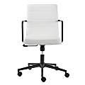 Eurostyle Leander Faux Leather Low-Back Office Chair, White/Chrome 1 thumbnail image
