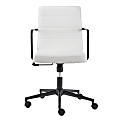 Eurostyle Leander Faux Leather Low-Back Office Chair, White/Chrome