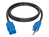Tripp Lite 4ft Computer Power Cord Cable 5-15P to C13 Blue 10A 18AWG 4' - Power cable - IEC 60320 C13 to NEMA 5-15 (M) - AC 110 V - 4 ft - blue