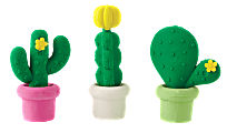 Office Depot® Brand Pencil Erasers, Small, Cactus, Pack Of 3 1 thumbnail image