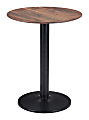 Zuo Modern Alto Round Bistro Table, 29-15/16"H x 23-5/8"W x 23-5/8"D, Brown/Black
