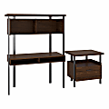Bush Furniture Architect Small Computer Desk With Hutch And Lateral File Cabinet, Modern Walnut, Standard Delivery