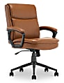 Click365 Transform 2.0 Ergonomic Bonded Leather Mid-Back Office Chair, Cognac/Black