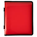JAM PAPER 3 Ring Plastic Zipper Binder, 1.5 inch, Red, Sold Individually 1 thumbnail image