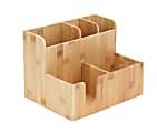 Mind Reader 5-Section Bamboo Condiment Station, Brown 1 thumbnail image