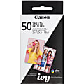 Canon Zero Ink (ZINK) Photo Paper - White - 2" x 3" - Glossy - 1 / Each - 50 - Smudge-free, Water Resistant, Tear Resistant
