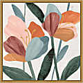 Amanti Art Azalea Flowers Joining II by Annie Warren Framed Canvas Wall Art Print, 16”H x 16”W, Gold