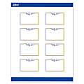 Avery® Print-To-The-Edge Labels & Sure Feed®, S00-DNE-PRWMP10, 2" x 3", Matte White, Preprinted Gold & Navy Border & Floral Design, Pack Of 80 1 thumbnail image