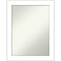Amanti Art Non-Beveled Rectangle Framed Bathroom Wall Mirror, 28" x 22", Wedge White