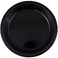 JAM PAPER Round Plastic Party Plates, Medium, 9 inch, Black, 20/Pack  1 thumbnail image
