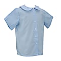 Royal Park Girls Uniform, Short-Sleeve Peter Pan Collar Dress Shirt, Large, Blue 1 thumbnail image