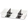 BreakCentral Wide Condiment Large Replacement Trays, 2 7/16"H x 12 1/8"W x 8 11/16"D, Black/Clear