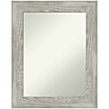 Amanti Art Non-Beveled Rectangle Framed Bathroom Wall Mirror, 30” x 24”, Dove Graywash