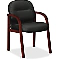 HON® 2190 Pillow-Soft Wood Series Guest Arm Chair, 36"H x 20 1/4"W x 18"D, Mahogany Frame, Black Leather