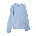 Royal Park Girls Uniform, Long Sleeve Peter Pan Collar Dress Shirt, Small, Blue 1 thumbnail image