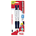 Pentel® Quick Dock™ Mechanical Pencils, 0.7 mm, Silver/Blue Barrel, Pack Of 2 Pencils
