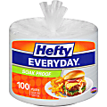 Hefty Everyday Soak Proof Disposable Foam Plates, 8 14/16" Diameter, White, Pack Of 100