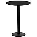 Flash Furniture Laminate Round Table Top With Round Bar-Height Table Base, 43-1/8"H x 24"W x 24"D, Black 1 thumbnail image
