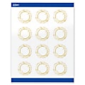 Avery® Printable Labels With Sure Feed® Technology, S00-EVY, Round, 2", Glossy White With Preprinted Gold Leaf Pattern, Pack Of 120 1 thumbnail image