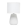 Simple Designs Mini Texture Pastel Accent Table Lamp, 11-1/16"H, Off White/Off White