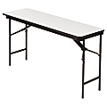 Iceberg Premium Folding Table, Rectangular, 60"W x 18"D, Gray/Charcoal 1 thumbnail image