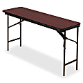 Iceberg Premium Wood Laminate Folding Table, Rectangular, 72"W x 18"D, Mahogany/Brown