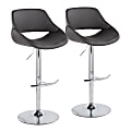 LumiSource Fabrico Adjustable Bar Stools, Gray/Chrome, Set Of 2 Stools